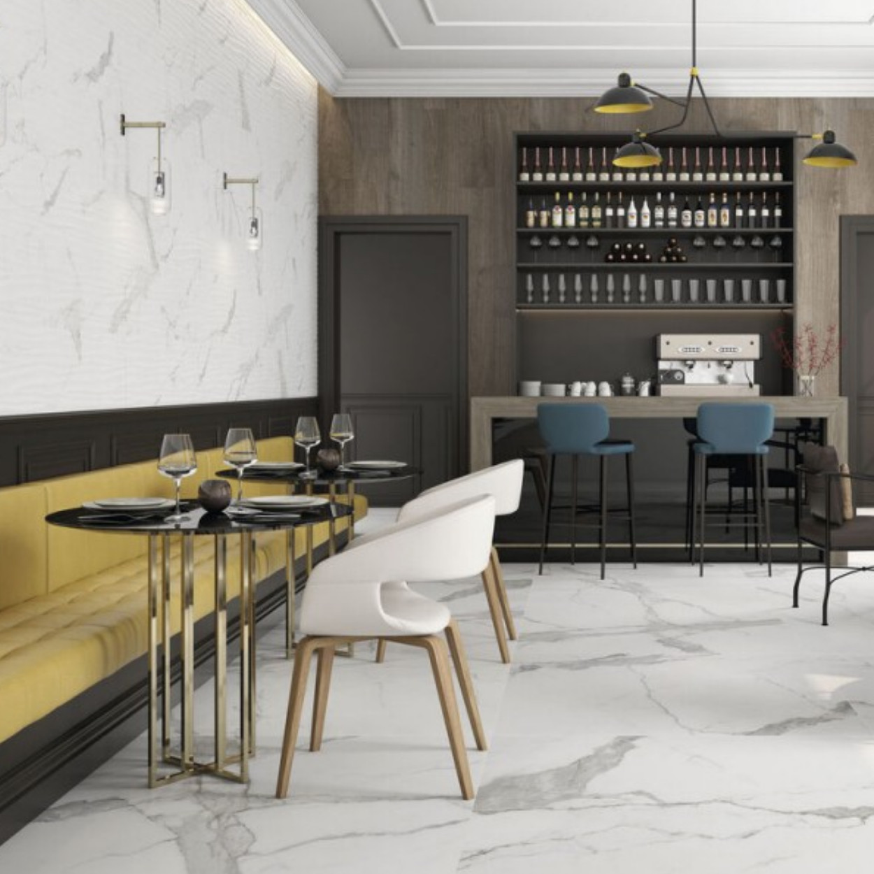 Cifre Ceramica Statuario mat Tegel relieve 40x120cm